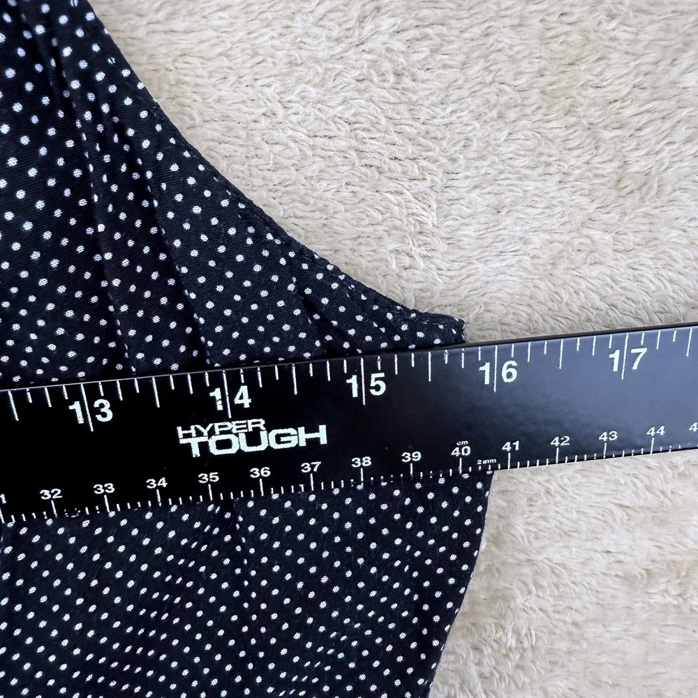 Lunik Womens Polka Dot‎ Mini Dress Size M Black Retro Cottagecore Preppy Casual